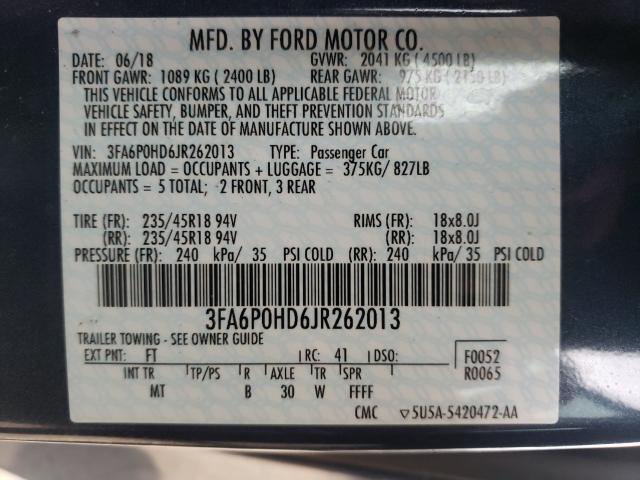 Photo 9 VIN: 3FA6P0HD6JR262013 - FORD FUSION SE 