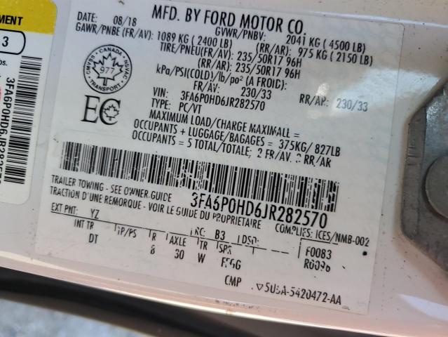 Photo 12 VIN: 3FA6P0HD6JR282570 - FORD FUSION 