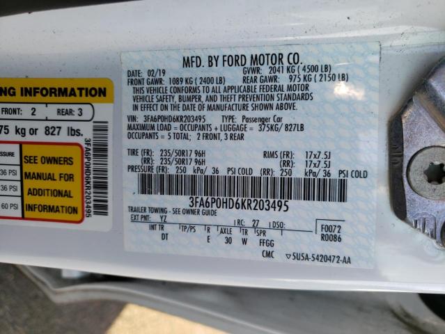 Photo 11 VIN: 3FA6P0HD6KR203495 - FORD FUSION SE 