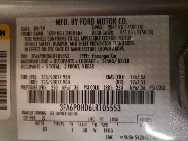 Photo 11 VIN: 3FA6P0HD6LR105553 - FORD FUSION 