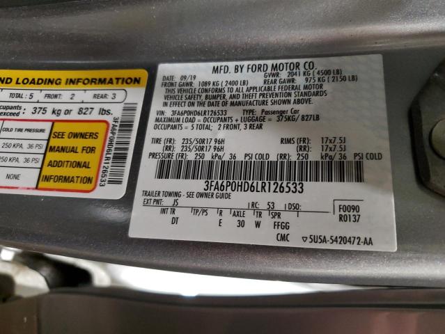 Photo 12 VIN: 3FA6P0HD6LR126533 - FORD FUSION 