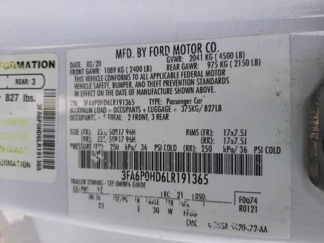 Photo 9 VIN: 3FA6P0HD6LR191365 - FORD FUSION SE 