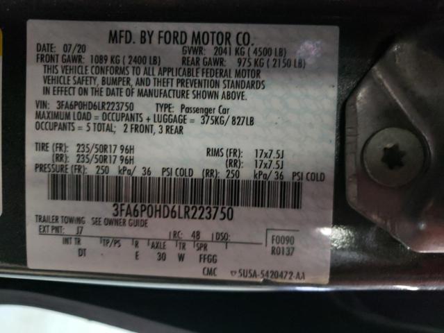 Photo 11 VIN: 3FA6P0HD6LR223750 - FORD FUSION SE 