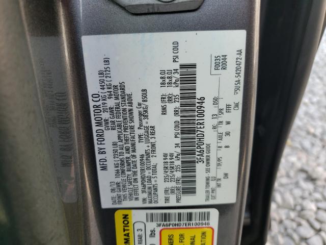 Photo 9 VIN: 3FA6P0HD7ER100946 - FORD FUSION SE 