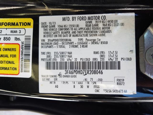 Photo 9 VIN: 3FA6P0HD7ER208046 - FORD FUSION SE 