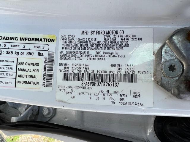 Photo 9 VIN: 3FA6P0HD7FR265137 - FORD FUSION SE 