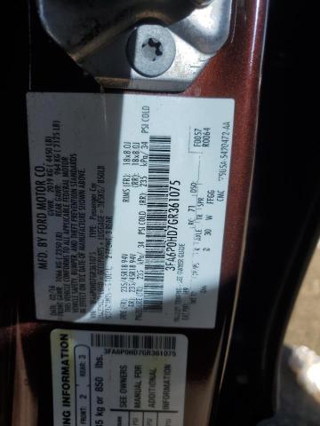 Photo 12 VIN: 3FA6P0HD7GR361075 - FORD FUSION SE 