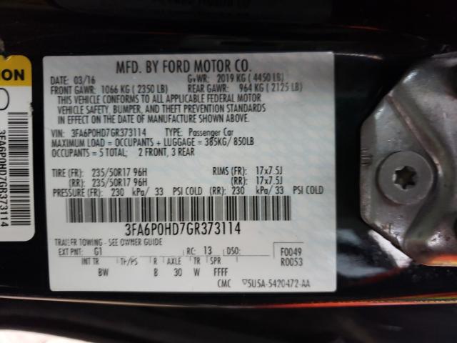 Photo 9 VIN: 3FA6P0HD7GR373114 - FORD FUSION SE 