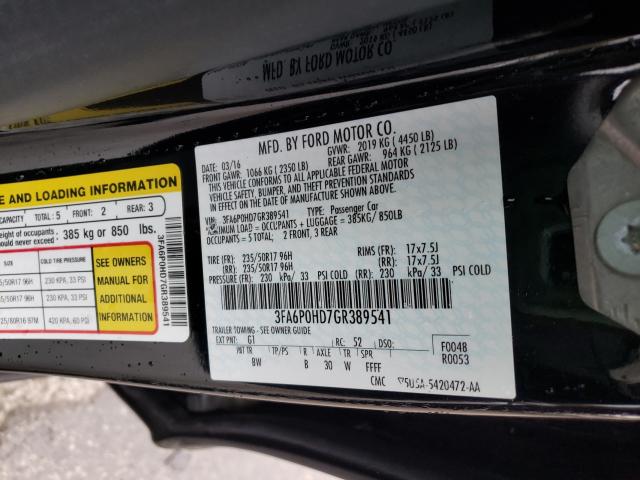 Photo 9 VIN: 3FA6P0HD7GR389541 - FORD FUSION 