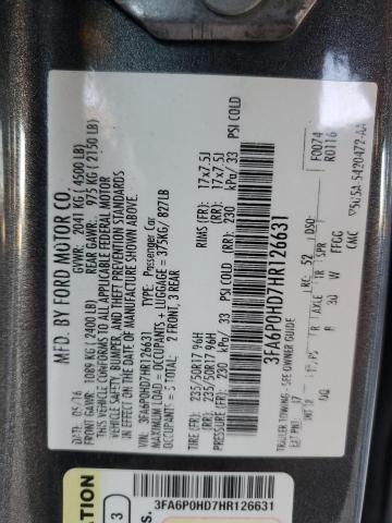 Photo 11 VIN: 3FA6P0HD7HR126631 - FORD FUSION SE 