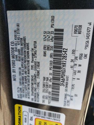 Photo 11 VIN: 3FA6P0HD7HR128542 - FORD FUSION SE 