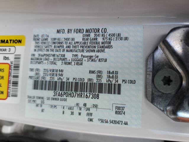 Photo 11 VIN: 3FA6P0HD7HR167308 - FORD FUSION 