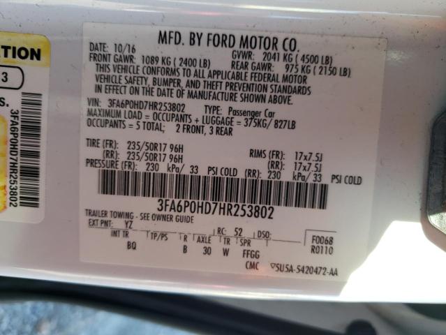 Photo 11 VIN: 3FA6P0HD7HR253802 - FORD FUSION 