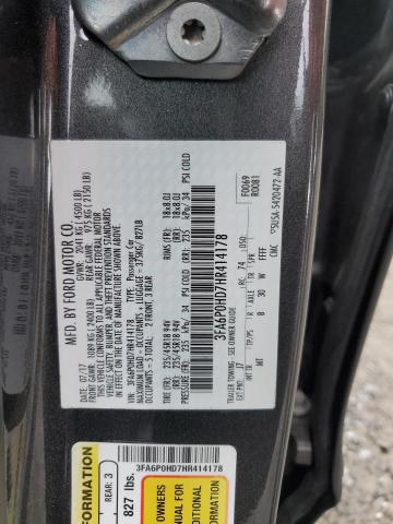 Photo 12 VIN: 3FA6P0HD7HR414178 - FORD FUSION SE 