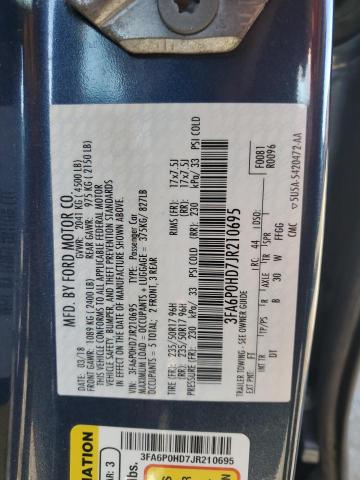 Photo 11 VIN: 3FA6P0HD7JR210695 - FORD FUSION SE 