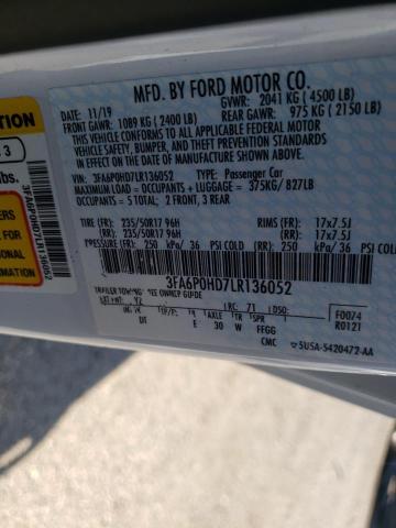 Photo 9 VIN: 3FA6P0HD7LR136052 - FORD FUSION SE 