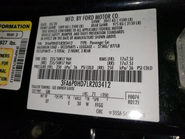 Photo 11 VIN: 3FA6P0HD7LR203412 - FORD FUSION SE 