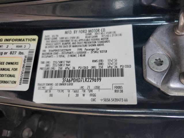 Photo 11 VIN: 3FA6P0HD7LR229699 - FORD FUSION SE 