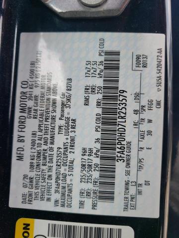 Photo 11 VIN: 3FA6P0HD7LR253579 - FORD FUSION SE 