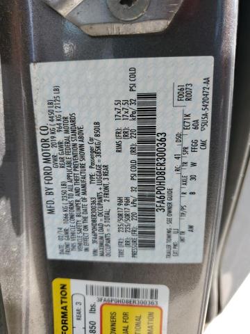 Photo 11 VIN: 3FA6P0HD8ER300363 - FORD FUSION SE 