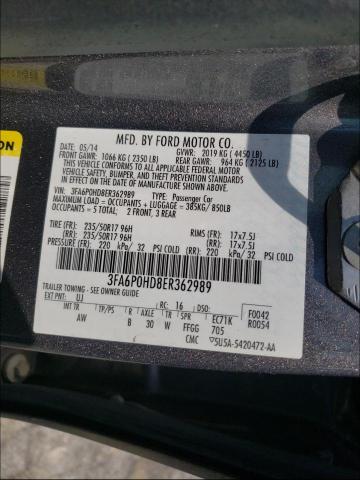 Photo 9 VIN: 3FA6P0HD8ER362989 - FORD FUSION SE 