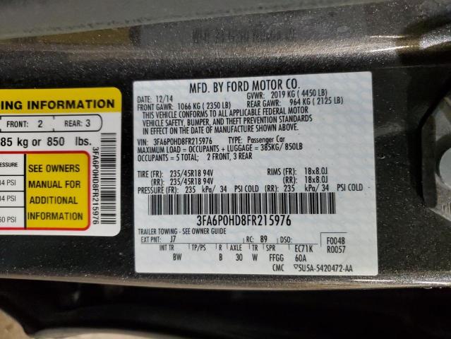 Photo 12 VIN: 3FA6P0HD8FR215976 - FORD FUSION 