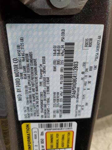 Photo 9 VIN: 3FA6P0HD8GR112803 - FORD FUSION SE 