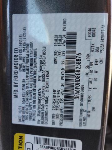 Photo 11 VIN: 3FA6P0HD8GR258876 - FORD FUSION 