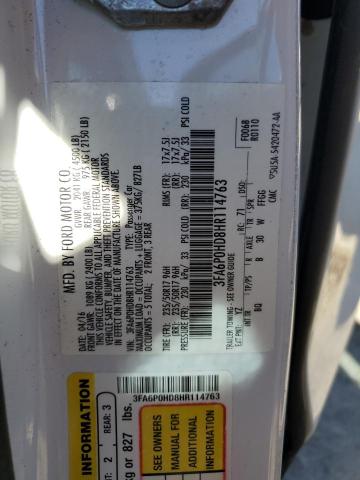 Photo 12 VIN: 3FA6P0HD8HR114763 - FORD FUSION SE 