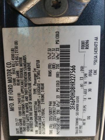 Photo 12 VIN: 3FA6P0HD8HR327566 - FORD FUSION SE 