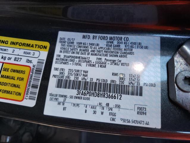 Photo 9 VIN: 3FA6P0HD8HR366612 - FORD FUSION SE 