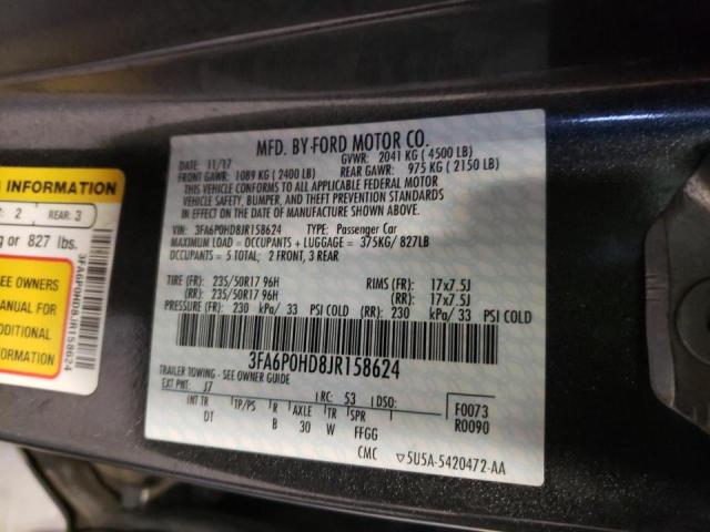 Photo 11 VIN: 3FA6P0HD8JR158624 - FORD FUSION SE 