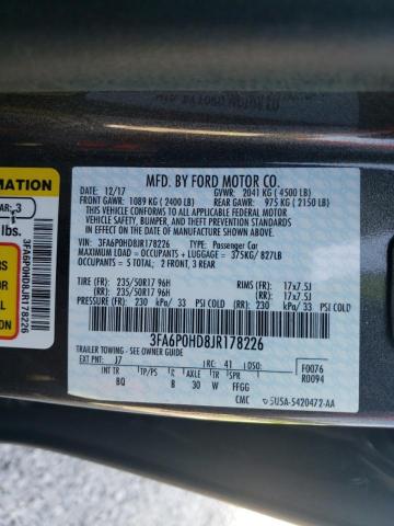 Photo 9 VIN: 3FA6P0HD8JR178226 - FORD FUSION 