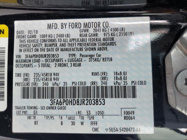 Photo 11 VIN: 3FA6P0HD8JR203853 - FORD FUSION SE 