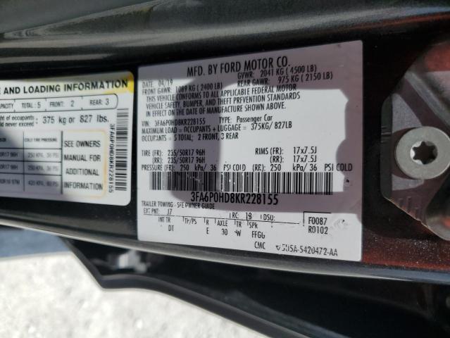 Photo 11 VIN: 3FA6P0HD8KR228155 - FORD FUSION SE 