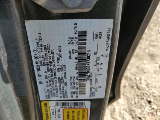 Photo 11 VIN: 3FA6P0HD8KR230214 - FORD FUSION SE 