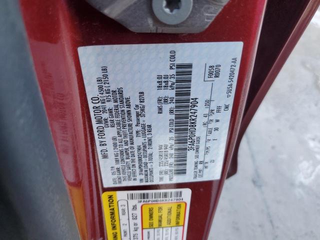 Photo 11 VIN: 3FA6P0HD8KR247904 - FORD FUSION SE 