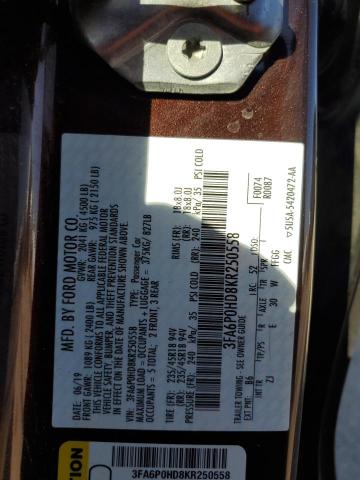 Photo 11 VIN: 3FA6P0HD8KR250558 - FORD FUSION SE 