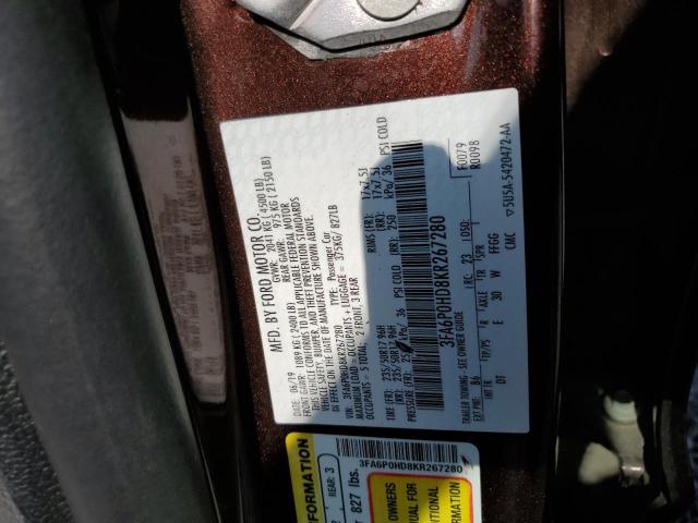 Photo 11 VIN: 3FA6P0HD8KR267280 - FORD FUSION 