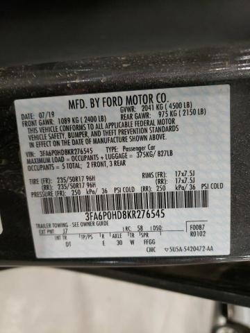 Photo 9 VIN: 3FA6P0HD8KR276545 - FORD FUSION SE 