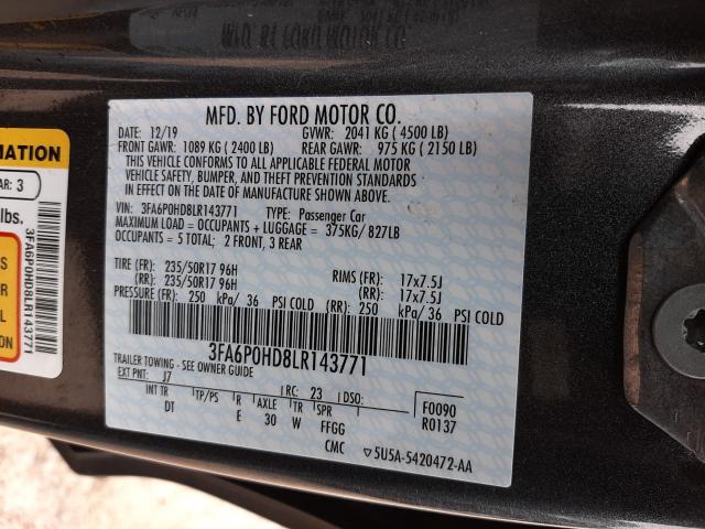 Photo 9 VIN: 3FA6P0HD8LR143771 - FORD FUSION SE 