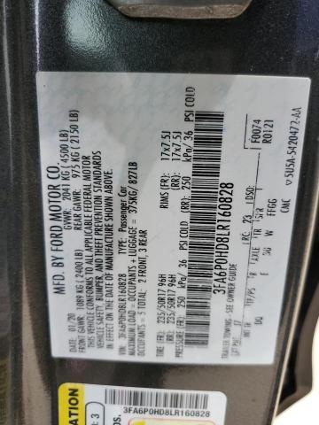 Photo 11 VIN: 3FA6P0HD8LR160828 - FORD FUSION SE 