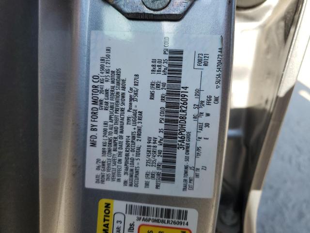 Photo 11 VIN: 3FA6P0HD8LR260914 - FORD FUSION SE 