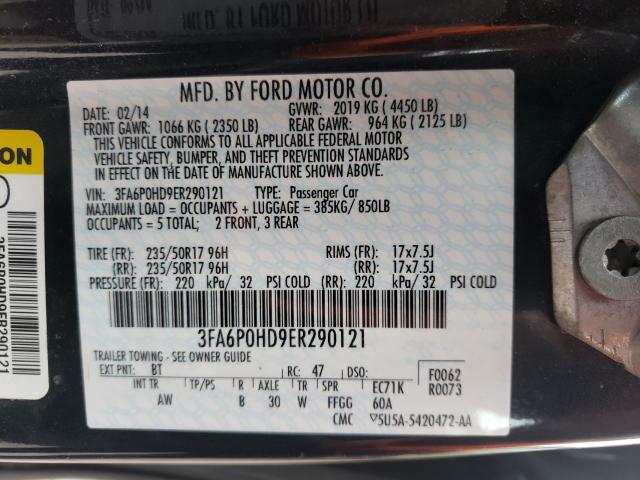 Photo 9 VIN: 3FA6P0HD9ER290121 - FORD FUSION SE 