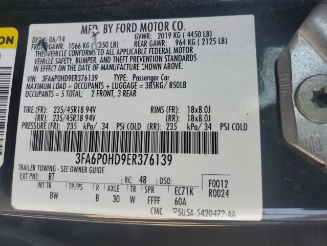 Photo 11 VIN: 3FA6P0HD9ER376139 - FORD FUSION SE 