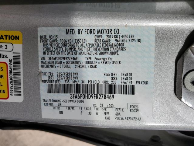 Photo 11 VIN: 3FA6P0HD9FR278469 - FORD FUSION 