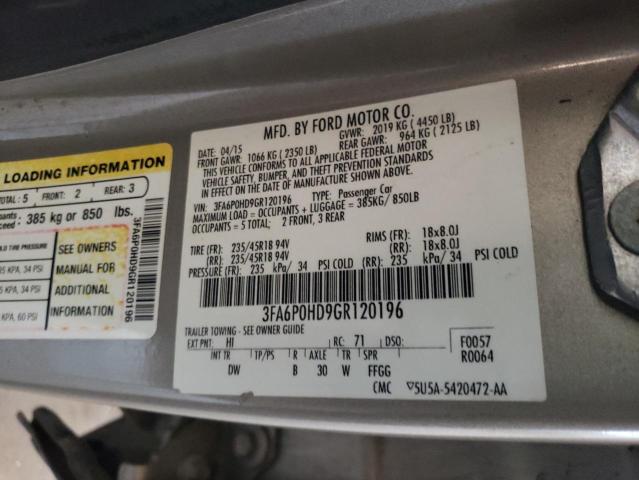 Photo 12 VIN: 3FA6P0HD9GR120196 - FORD FUSION 