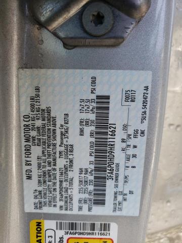 Photo 11 VIN: 3FA6P0HD9HR116621 - FORD FUSION SE 