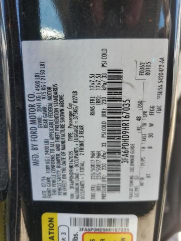 Photo 11 VIN: 3FA6P0HD9HR167035 - FORD FUSION 