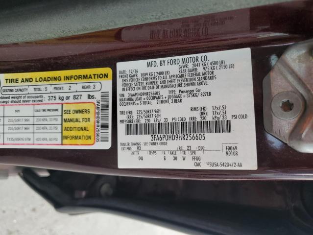 Photo 11 VIN: 3FA6P0HD9HR256605 - FORD FUSION SE 